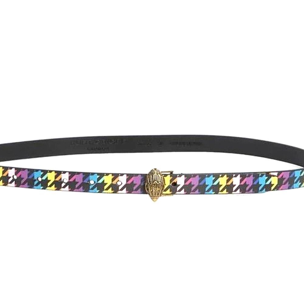 Kurt Geiger London Rainbow Houndstooth Leather Belt‎